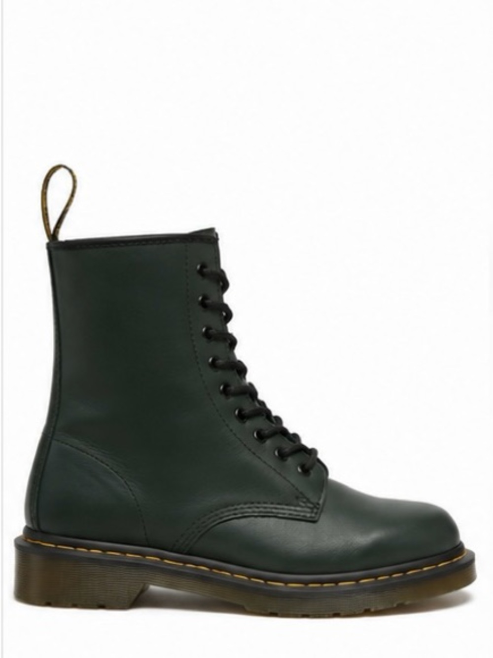 NWOT Dr. Martens Casey Forest Green Leather Combat Boots Plaid Women’s US 6 EU37